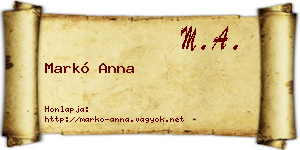 Markó Anna névjegykártya