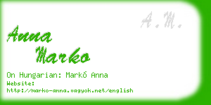 anna marko business card